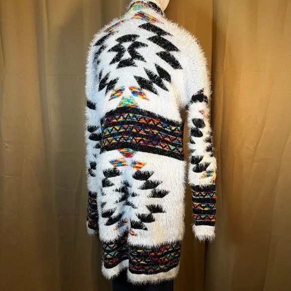 Northern Angel  Aztec/Rainbow  Fuzzy Cardigan  Size S/M - Picture 2 of 7
